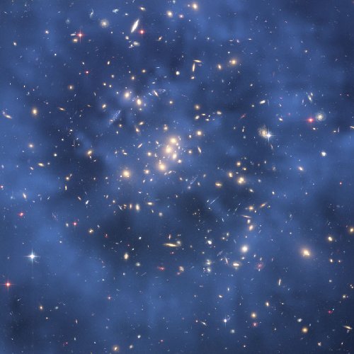 Dunkle Materie im Galaxiencluster Cl 0024+17, Anklicken für Großansicht