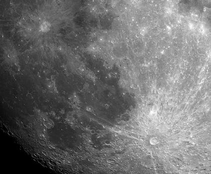 Krater Tycho und Kopernikus, anklicken für Großansicht